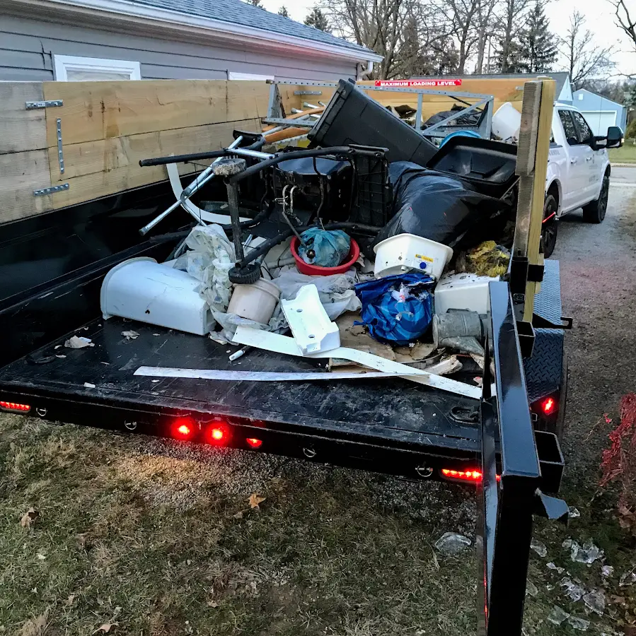 Roll-off dumpster delivered to a residential driveway in Goshen